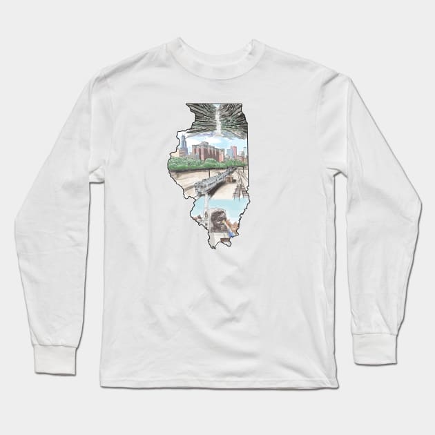 Illinois Long Sleeve T-Shirt by TwoBroads